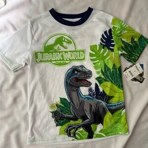 Kids Dinosaur Graphic T-Shirt - White and Green